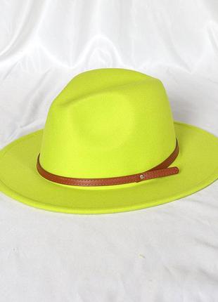 Шляпа федора унисекс с устойчивыми полями vintage с неоновая