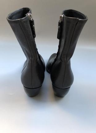 Spice london c.doux полусапожки ботинки осень кожаные дизайнерские чёрные казаки каблук9 фото