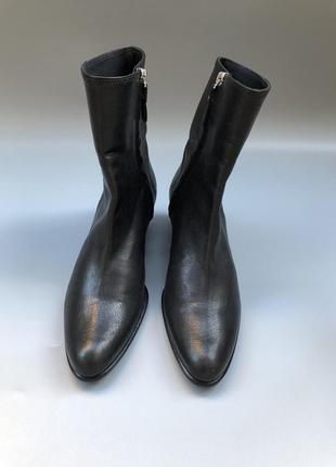 Spice london c.doux полусапожки ботинки осень кожаные дизайнерские чёрные казаки каблук4 фото