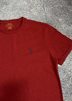 Бордовая футболка мужская polo ralph lauren (оригинал)2 фото