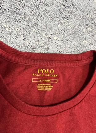Бордовая футболка мужская polo ralph lauren (оригинал)5 фото
