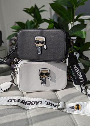Сумка клатч karl lagerfeld, крос-боді білий