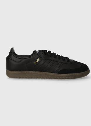 Кожаные кроссовки adidas originals samba og цвет чёрный ie34382 фото