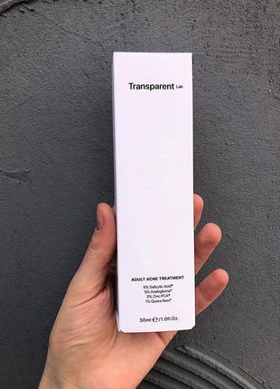 Сыворотка для проблемной кожи transparent lab adult acne treatment, 30 мл, транспарент лаб1 фото