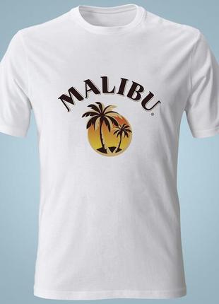 Футболка з принтом логотип malibu xxl