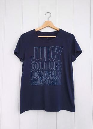 Футболка juicy couture голубая с блестящим принтом y2k легкая