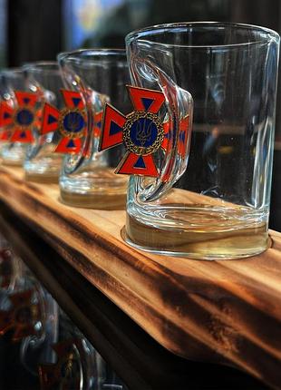 Чарки з дснс на підставці + деревʼяна коробка