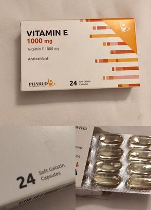 24 шт вітамін е antioxidant vitamin e 1000 mg pharco1 фото