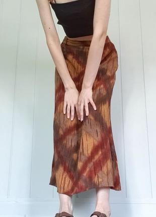 Макси юбка винтажная ретро в клетку с геометрическим абстрактным принтом y2k винтаж гранж3 фото