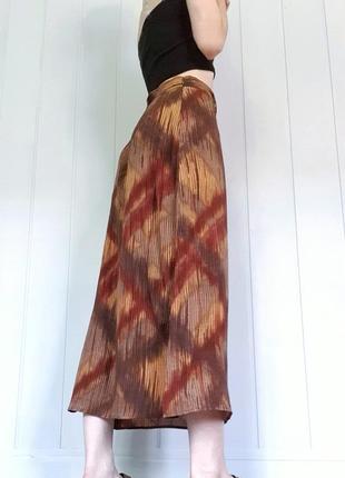 Макси юбка винтажная ретро в клетку с геометрическим абстрактным принтом y2k винтаж гранж2 фото