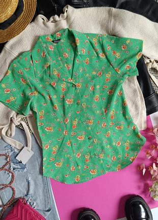 Шикарная блузка шифоновая блуза с цветами