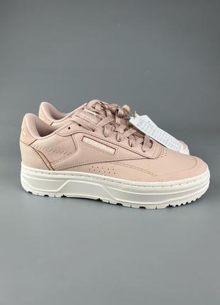 Фирменные кожаные кроссовки reebok club c double geo