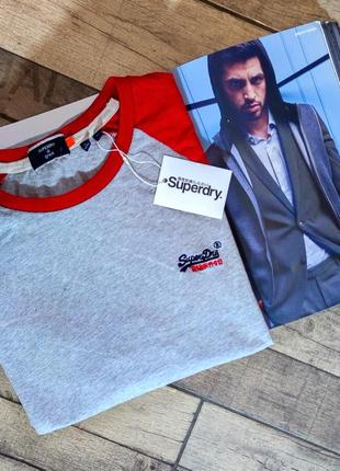 Мужская хлопковая модная винтажная футболка superdry в сером цвете размер xl