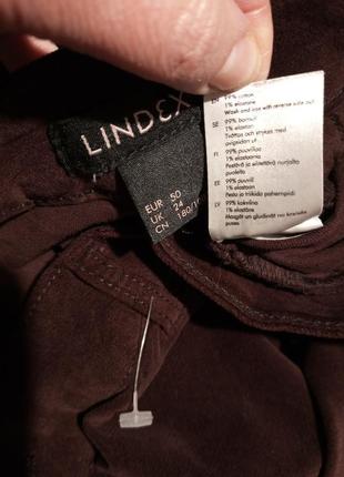 Стрейч-коттон,зауженные,велюровые,укороченные,марсала,брюки с карманами,батал,lindex9 фото