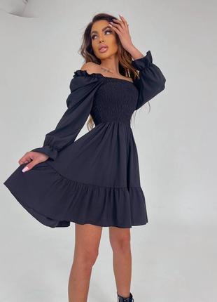 Женское платье софт с резинкой на груди,голубой, беж, малина, трава и черный2 фото