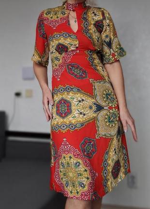 Богемна сукня міді з етничним принтом, оригінал🔥5 фото