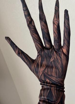 Перчатки перчатки карнавальные дерево гут с длинными пальцами страшны