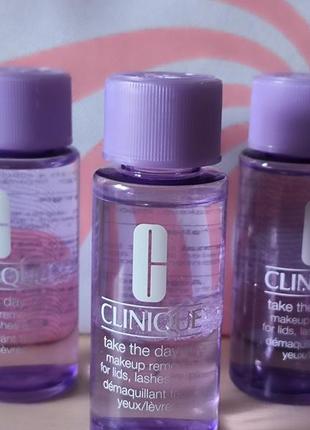 Clinique take the day off makeup remover for lids, lashes & lips 150ml плюс косметичка