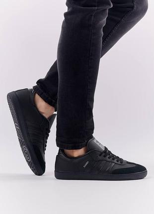 Мужские кеды adidas originals samba all black9 фото