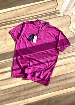 Премиальное поло polo ralph lauren розовая тенниска мужская нова1 фото