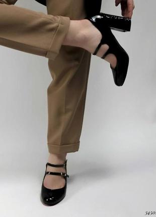 Женские удобные туфли мери на широком устойчивом каблуке7 фото