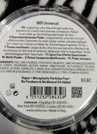 Пудра матуюча catrice all matt #001