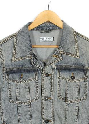 Topman джинсовая куртка мужская винтажная джинсовка размер м2 фото