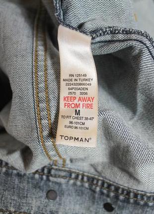 Topman джинсовая куртка мужская винтажная джинсовка размер м9 фото