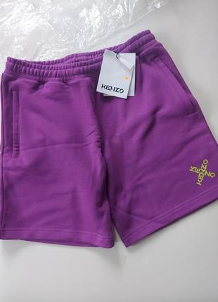 Brand new kenzo men's purple sport little x cotton-blend shorts, size medium4 фото