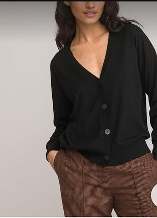 Кардиган на ґудзиках оверсайз чорний кофта вільна класика ковта гудзики