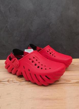 Крокс екхо клог червоні crocs echo clog varsity red