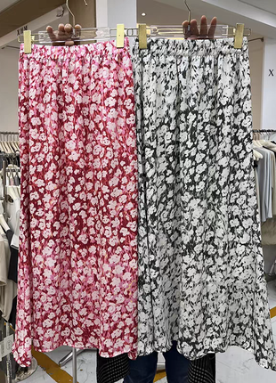 Длинная летняя юбка с цветами1 фото
