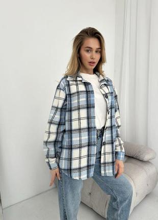 Рубашка в клетку тепла oversize