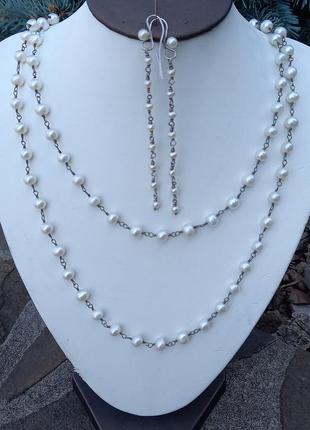 Серебро,жемчужины,будто,серьги