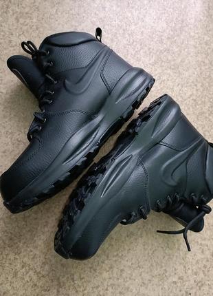 Кросівки стильні оригінальні хайтопи nike manoa ltr leather full black4 фото