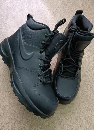 Кросівки стильні оригінальні хайтопи nike manoa ltr leather full black2 фото