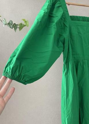 Платье миди rederved в насіщенном зеленом цвете с открітой спинкой5 фото