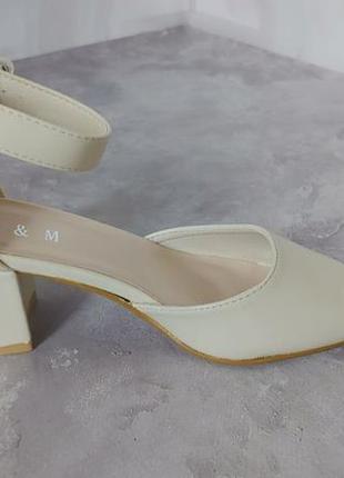 Босоножки туфли женские бежевого цвета l&m3 фото