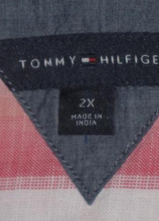 Хлопковая рубашка в полоску tommy hilfiger р-р2х большой размер7 фото