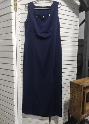 Сукня чорна в пол жіноча пряма без рукавів цупка 46 48 m l1 фото