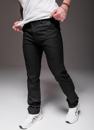 Повседневные мужские брюки черные в клетку4 фото