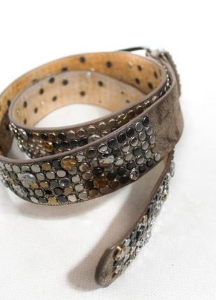 Y2k strass belt винтажный готический ремень со стразами натуральная кожа