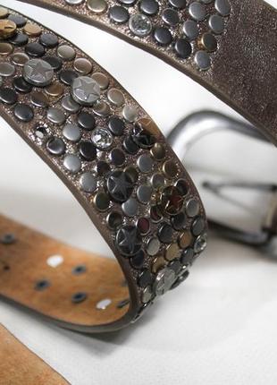 Y2k strass belt винтажный готический ремень со стразами натуральная кожа4 фото