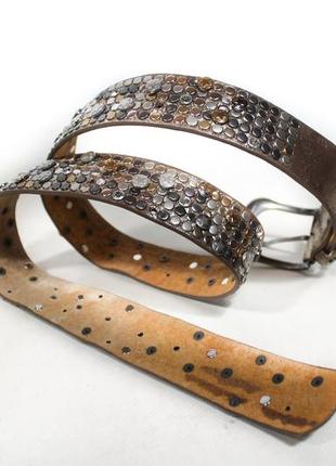 Y2k strass belt винтажный готический ремень со стразами натуральная кожа
