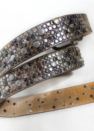 Y2k strass belt винтажный готический ремень со стразами натуральная кожа