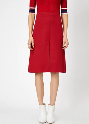 Красная юбка миди, с разрезами xs9 фото