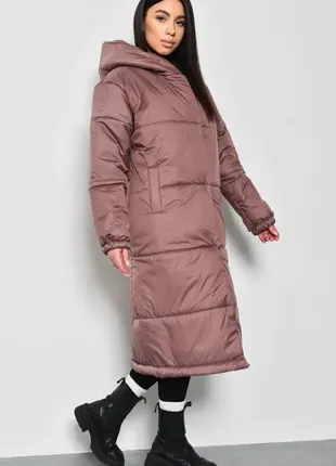 Куртка еврозима удлиненная цвета мокко2 фото