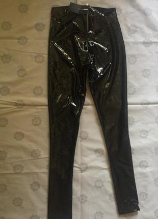 Жіночі леггінси штани латекс вінил розмір s нові2 фото