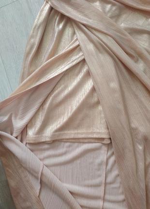Сукня міді з глибоким декольте і розрізом. шикарне вечірнє плаття, розмір 46.7 фото