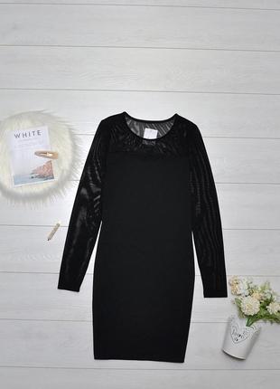 Красиве комбіноване чорне плаття з сіточкою vero moda.